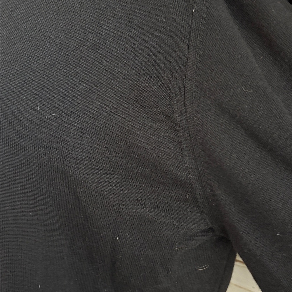 Gran Sasso Made in Italy wool silk blend black crewneck long sleeve sweater - Picture 4 of 16